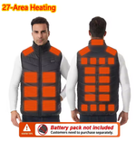 LinkMejor 4 Control 27 Zone Heating Vest Men Women Electric Constant Temperature Control Winter Warm Heated Sleeveless Jacket (Not Included The Power Bank)