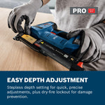 LinkMejor 18V-35 Cordless Wood Nailer 18V 0.6 mm 15-35 mm Pin Length 23 Ga Brushless Motor Depth Adjustment