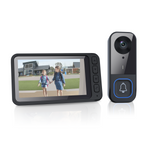 Smart Wireless Video Doorbell Camera Full HD Infrared Night Vision Two-Way Audio 150m Range Household Video Doorbell with 4.5 Inch LCD Color Screen for Home Security