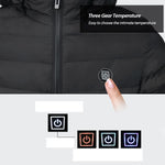 LinkMejor 9 Zones Smart Electric Heated Jacket - 60s Fast Heating, USB Charging, Warm Outdoors Sports Thermal Coat Clothing Cotton Jacket