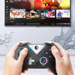 CM-617 Wireless bluetooth Game Controller with Hall Effect Joystick Anti Stick Drift RGB Lighting Motion Control Vibration Function 600mAh Battery Gamepad for Switch PC Steam iOS Android