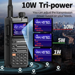 LinkMejor UV-26 10W High Power Walkie Talkie Handheld Two Way Radio Long Range Multi Band NOAA Weather Alert 999 Channels Rechargeable Battery Type-C Charging Wireless Frequency Copy Transceiver Radio