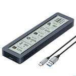ShuoLe SL-TN26-P M.2 SATA SSD Enclosure with Digital Display USB 3.2 Gen1 Type-C 5Gbps High Speed Aluminum Alloy Heat Dissipation Real Time Monitoring External SSD Case