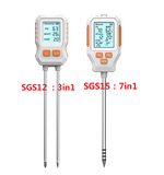 SGS12 3-in-1 SGS15 7-in-1 Soil Analyzer Measures Moisture Temperature pH EC Fertility Light Air Temperature Foldable Digital Display