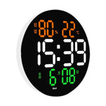 LinkMejor 10 Inch Digital Wall Clock With Remote Controller / Dual Alarm Clock / Calendar / Temperature / Humidity / Count Down for Home and Office