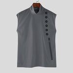 LinkMejor Mens Casual Daily Print Vest Stretch Turtleneck Tank Top for Male