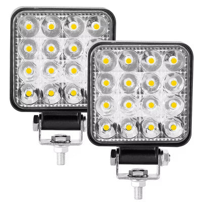 2PCS 48W Floodlight Square Work Light 12V 24V Driving Auxiliary lamp for Jeep Truck Tractor Offroad 4x4 ATV Boat Auto Barra Led Headlight
