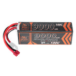 LinkMejor 11.4V 9000mAh 100C 3S LiPo Battery T Deans Plug for RC Car