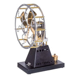 LinkMejor YH003 Vintage 4-Blades Heat Powered Thermal Stove Fan Stirling Engine Model Physics Science Discovery Experiment Gift Collection Toys