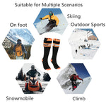 LinkMejor Heated Long Socks, Battery Life Up To 65°C, Warm Sports Cotton Socks for Winter Outdoor Sports