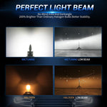 Pair H4 80W Car Front LED Headlight Bulbs Hi-Low Beam for Lighting Modification 6000K IP67 Waterproof 16000LM
