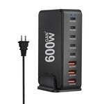 [GaN Tech]LinkMejor YMX-600W 600W 8-Port USB PD Charger 5USB-C+3USB-A QC PD3.1 Fast Charging Desktop Charging Station EU Plug US Plug for iPhone 16 16 Pro 15 14 13 Pro Max for Xiaomi 15pro for Samsung Galaxy Z Flip6