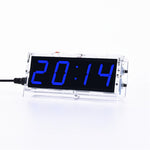 DIY Digital LED Clock Kit Light Control Temperature Display Transparent Case Soldering Project DC 5V USB