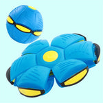 Magic Transforming UFO LED Light Flying Saucer Ball Stress Relief Outdoor Toy Unisex Plastic Deformation Flat Dual Modes Fun