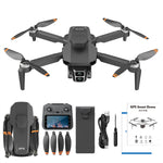 LinkMejor L106-1 GPS 5G WiFi FPV with 5.9inch LCD Screen Controller 720P HD Dual Camera Servo Gimbal 360° Obstacle Avoidance Brushless Foldable RC Drone Quadcopter RTF