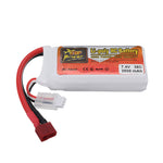 LinkMejor 7.4V 2500mAh 35C 2S LiPo Battery T Deans Plug for RC Drone