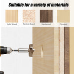 10mm to 50mm Professional Hexagonal Shank Woodworking Hinge Boring Bit Tungsten Carbide Blade Three-Tooth Double Blade Design Multiple Sizes