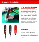 LinkMejor UT116A SMD Tester Meter Multimeter Rotatable Tweezer 3000 Counts Resistance Capacitance LED Diode Continuity DC Voltage
