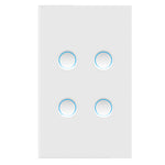 MOES Tuya Smart WiFi Light Switch Matte Protocol Concave Glass Panel 1/2/3/4 Gang Timing Function Voice Control Works with Alexa Google Assistant SmartThings Neutral Wire Needed