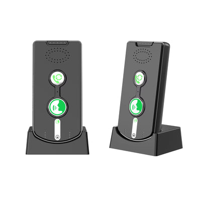 2.4Ghz Wireless Voice Caller Long Distance Audio Door Phone Intercom 500m Range Two Way Call Auto Answer 1000mAh Battery Emergency Button Home Security for Children Elderly people