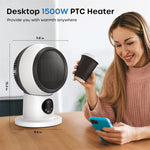 [US Direct]ECOWELL Space Heater, 1500W 2S Fast Heating Electric Ceramic Heater with Remote Control, Overheating and Tip-Over Protection, Portable Desk Heater, EHT150