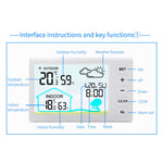 TS-FT006 Indoor Digital Thermometer and Hygrometer Mini LCD Wall Wireless Multifunctional Mini Clock with Humidity Weather Station