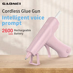 Cordless Hot Glue Gun HJ824 2600mAh Rechargeable Battery USB-C Fast Preheating Auto Shut-Off Includes 10 Premium Glue Sticks for Wood Craft Repairs