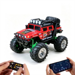 LinkMejor HG4-457 RTR 1/64 2.4G RWD Mini H1 Alloy RC Car Off-Road Truck LED Light Three Speed Support App Remote Control Vehicles Models Pocket Toys Desktop Collection Gift For Boys