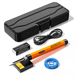 Wireless USB Soldering Iron 8W Adjustable Temperature 300-450°C Type-C Charging High-Capacity Battery Quick Heating Portable Soldering Tool with Accessories
