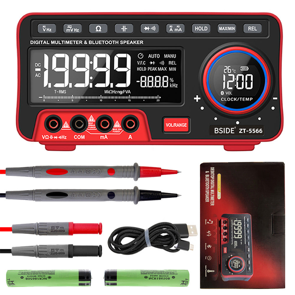LinkMejor ZT5566 19999 Counts Automatic Range Multi-function Bluetooth Speaker Digital Desktop Multimeter