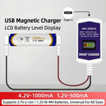 MH-5D8CD Smart Magnetic USB Charger Type-C Fast Charging Compatible 18650 21700 Battery Compact Portable Battery Tester with LCD Display