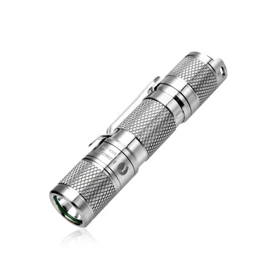 LinkMejor Tool AA 3.0 900Lumens Mini EDC Powerful Flashlight Super Bright EDC Titanium Alloy Pocket Lamp Mini LED Torch 5 Mode by 14500 Battery for Camping Self Protection