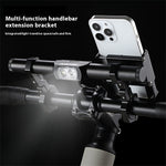 LinkMejor BG-0797 400LM Bicycle Headlight Handlebar Extension Bracket with Phone Holder Type-C Charging Waterproof Bike Mount  (No Batteries)