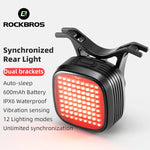 LinkMejor Smart Bicycle Brake Sensing Taillight 12 Light Modes Vibration Sync Feedback IPX6 Waterproof USB Rechargeable Safe Rear Light for MTB Road Bike Cycling