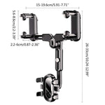 Car Rearview Mirror Bracket Extendable 360° Rotating Multifunctional Phone Mount for Navigation Reverse Mirror Holder