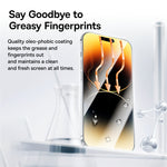 LinkMejor Corning Series Full-Coverage HD Tempered Glass Screen Protector for iPhone 15 15Plus 15Pro 15 Pro Max