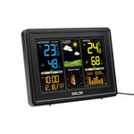 LinkMejor Wireless Weather Station Digital Display Alarm Clock Calendar Temperature Hygrometer Meter Weather Forecast Radio Wave Moon Phase Barometer Sensor