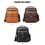 LinkMejor PU Leather Men's Messenger Bag Trend Retro Business Men's Shoulder Bag Waterproof Carry-on Bag Crossbody Bag Men's Backpack