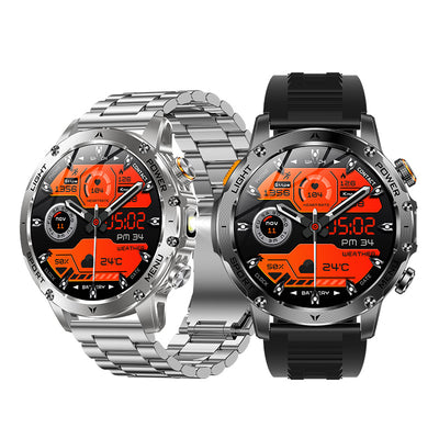 LinkMejor AK87 1.7-inch HD Screen Built-in Flashlight 1000mAh Massive Battery bluetooth Call Heart Rate Blood Oxygen Monitor Sleep Monitoring Smart Voice Assistant Multi-sport Modes Music Playback IP68 Waterproof Smart Watch