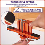 Cabinet Door Mounting Jig Support Arm and Clamp Integrated Aluminum Alloy Body Heavy Duty Tool for Cabinets with Face Frame or Frameless Supports Positions Levels