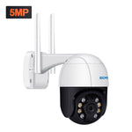 LinkMejor QF518 5MP Pan/Tilt AI Humanoid Detection Auto Tracking Cloud Storage Waterproof WiFi IP Camera with Two Way Audio Night Vision