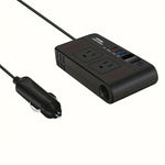 200W Car Inverter DC 12V to 110V AC Power Inverter for Car Charger Adapter with PD 20W USB-C Dual USB Ports and QC3.0 Fast Charging Port