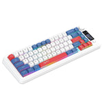 LinkMejor L68 Three-Mode Wireless Gaming Keyboard with Display Screen and Multimedia Knob 68-keys RGB Light 2000mAh Battery Type-C Rechargeable 2.4G/BT1/BT2 Wireless Membrane Keyboards for PC Laptop Computer