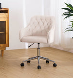 LinkMejor Velvet Office Chair Cute Vanity Chair with Wheels for Bedroom Upholstered Task Chair for Home Office