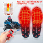 LinkMejor Unisex Electric Heated Boot Insoles - Wireless Remote, 60s Heating, USB Rechargeable, Waterproof, Built-in Battery, Winter Thermal Insole Foot for Outdoor
