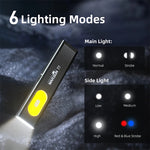 LinkMejor T7 Pro 470LM Portable LED Flashlight With Ruler Outdoor Rechargeable Waterproof IP44 Magnetic Grip Multi-Function Work Light