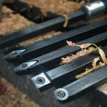LinkMejor Carbide Wood Lathe Truning Tools Wood Chisel Diamond Shape Round and Square Turning Tool Grip Handle