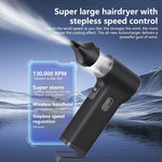 LK301 Turbo Blower 130,000RPM Dual 4000mAh Batteries Portable Air Duster Electric Vacuum Suction Cleaning Tool Type-C Charging Versatile Nozzles Lightweight Design