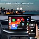 LinkMejor Q1AS 4-in-1 Wireless CarPlay/Android Auto/Mirror Link/AirPIay Adapter USB Plug and Play Screen Mirroring Smart Box