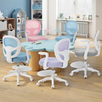 LinkMejor Kids Desk Chair Ergonomic Study Chair with Flipped Armrest Adjustable Height Swivel Computer Chair with Footrest for 4-12 Years Boys Girls Children